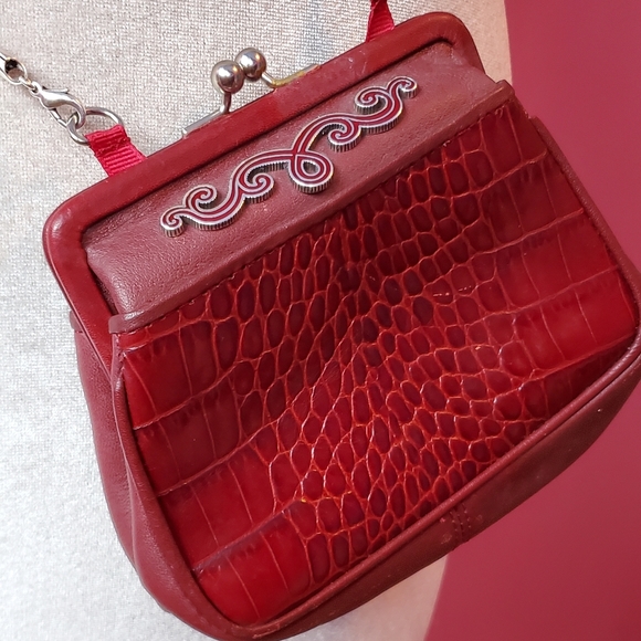 SOLD Vintage Brighton Leather Embossed Crossbody - Picture 2 of 6